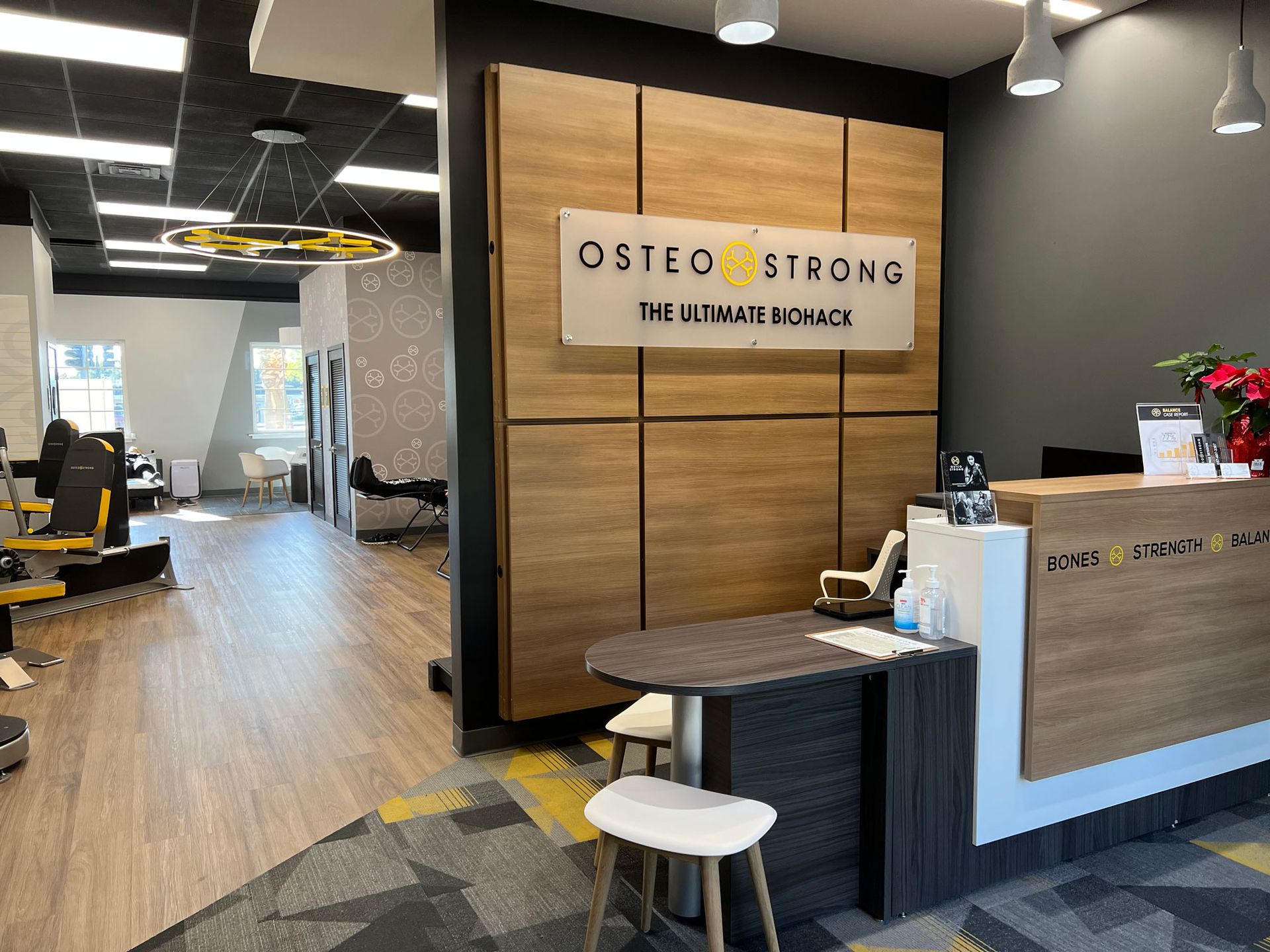 OsteoStrong Tustin lobby and training space