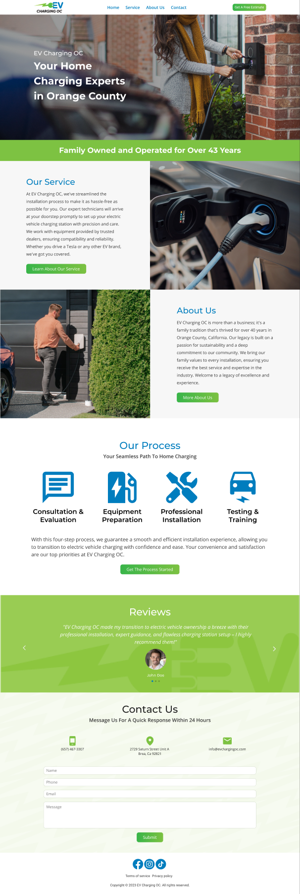 EV Charging OC website design