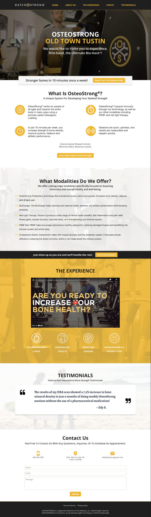 OsteoStrong website design