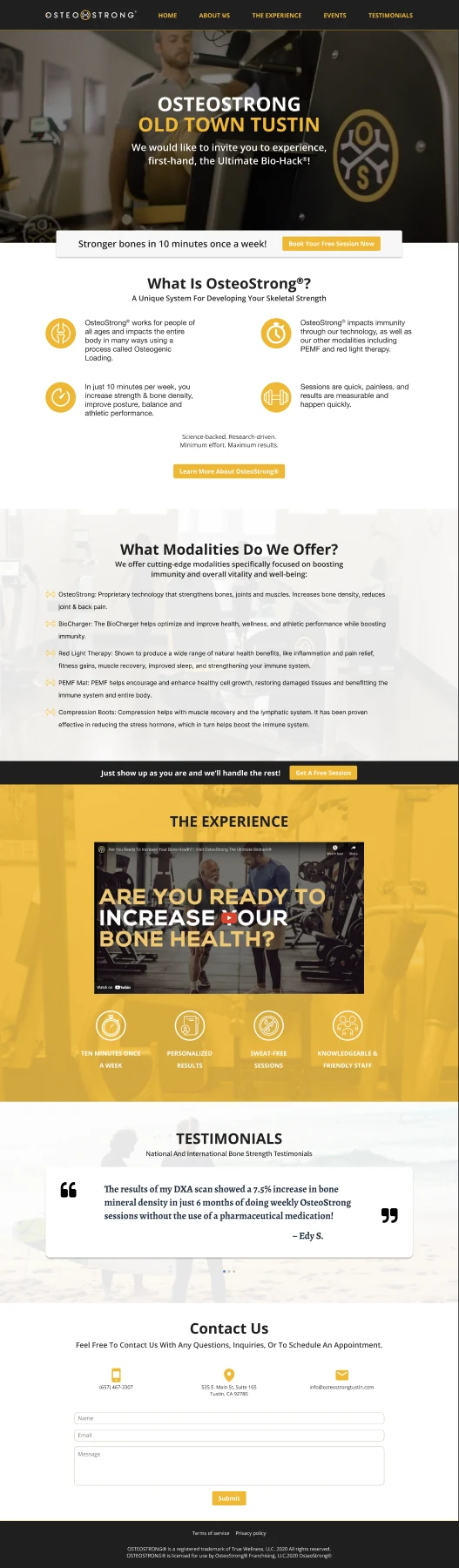 OsteoStrong website design